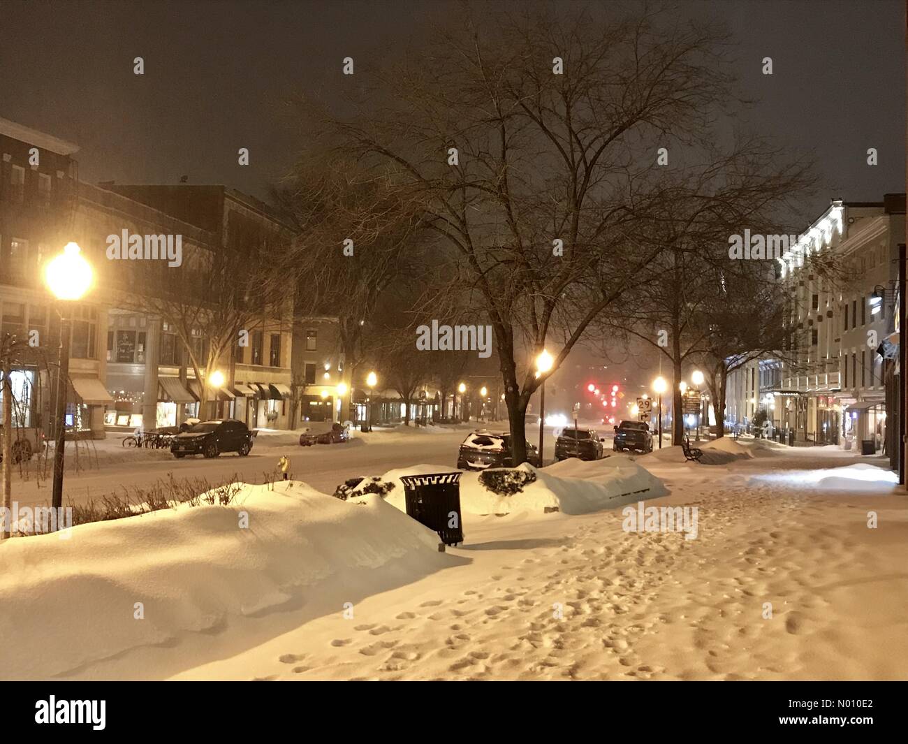 Saratoga Springs, New York, USA. 12th Feb 2019. Heavy snow arrives in Saratoga Springs, New York. Credit: Michael12345678 / StockimoNews/Alamy Live News Stock Photo