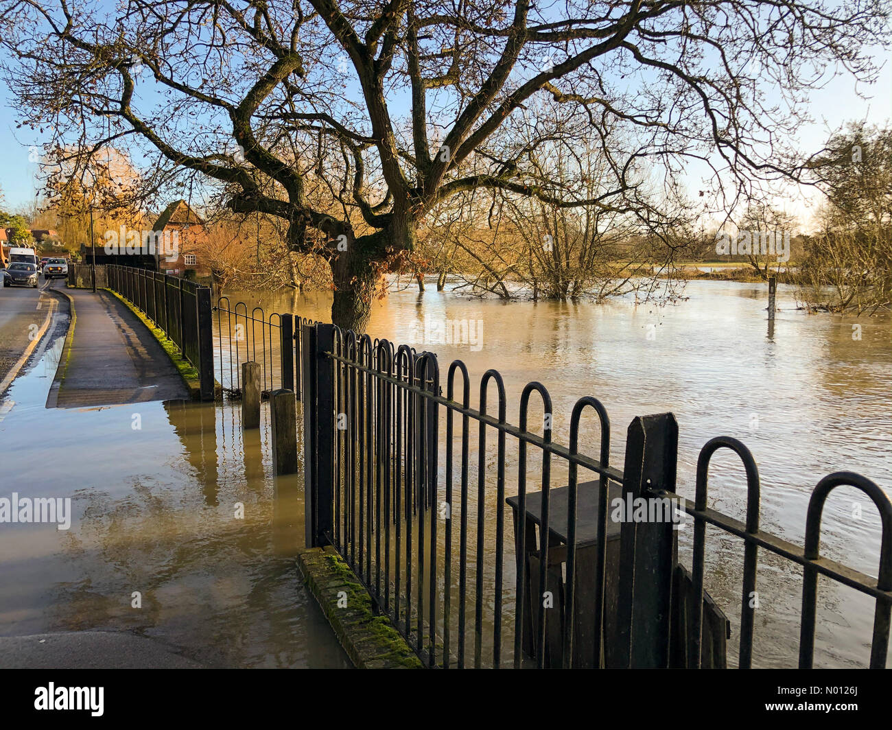 Cobham, Surrey. 23rd Dec 2019. UK Weather Flooding in Cobham. A245