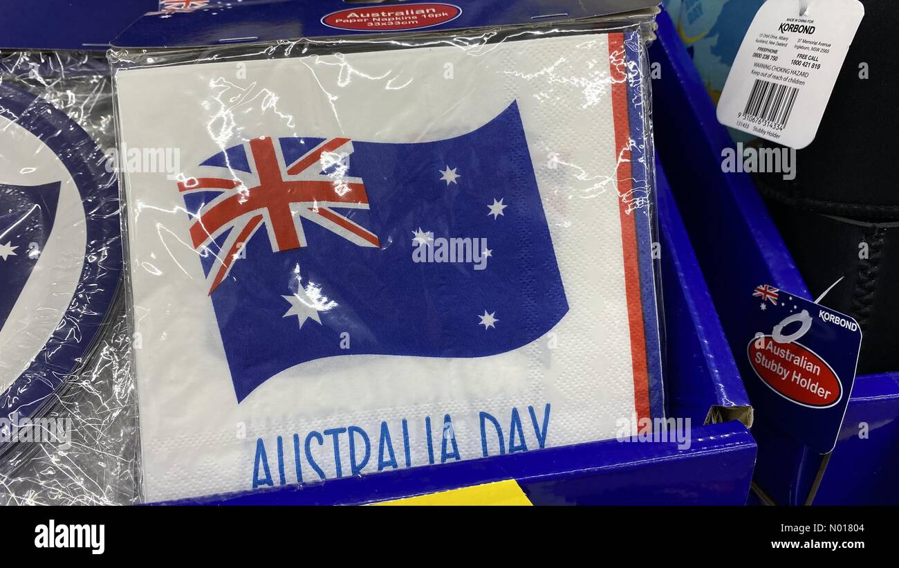 Australia Day flag memorabilia, Adelaide, Australia Credit: amer ghazzal/StockimoNews/Alamy Live News Stock Photo