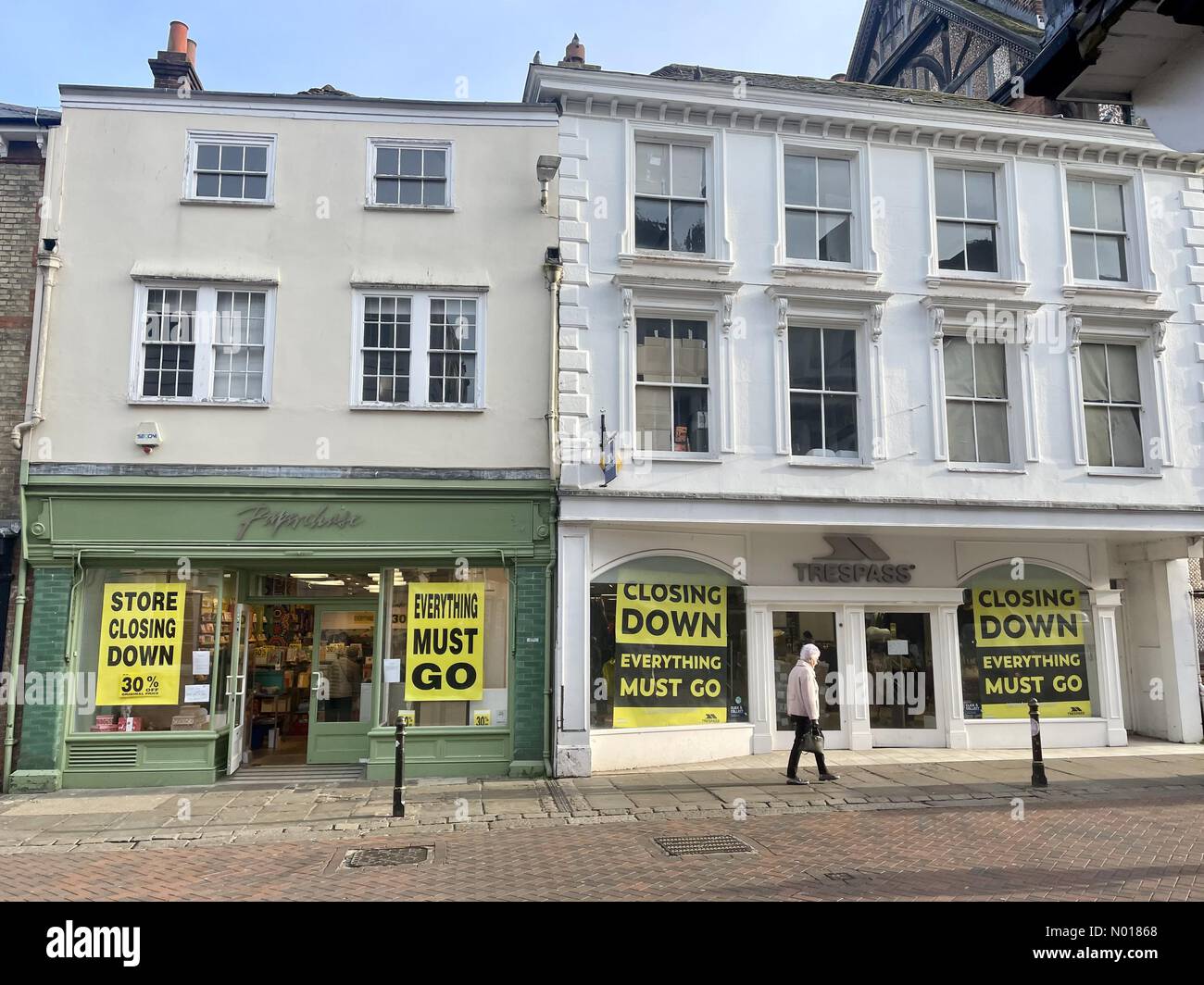 Canterbury, UK, 15/02/2023, Closing down sales at neighbouring branches