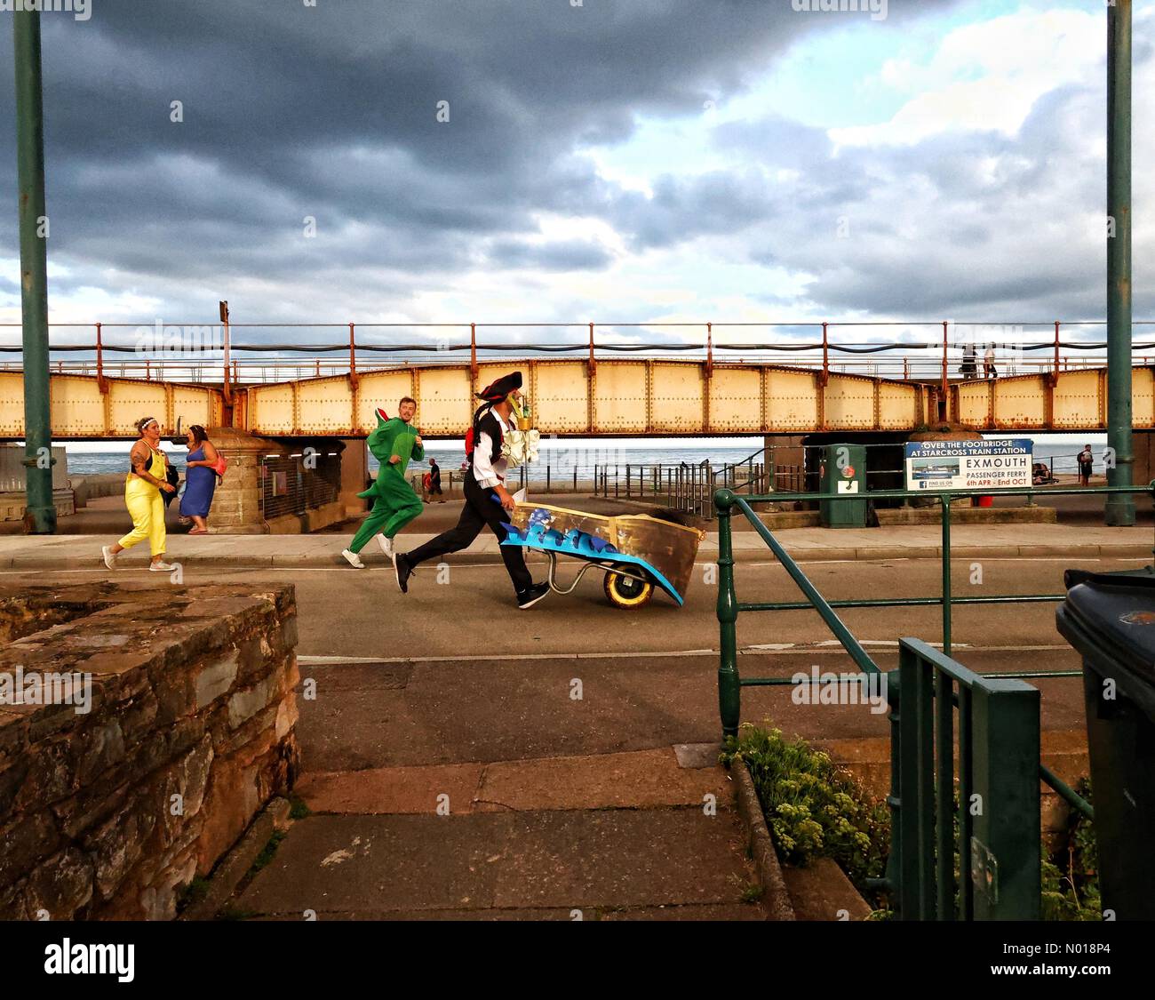Pram Racing Dawlish Carnival 50th annual fancy dress pram race. Dawlish, Devon, UK ...