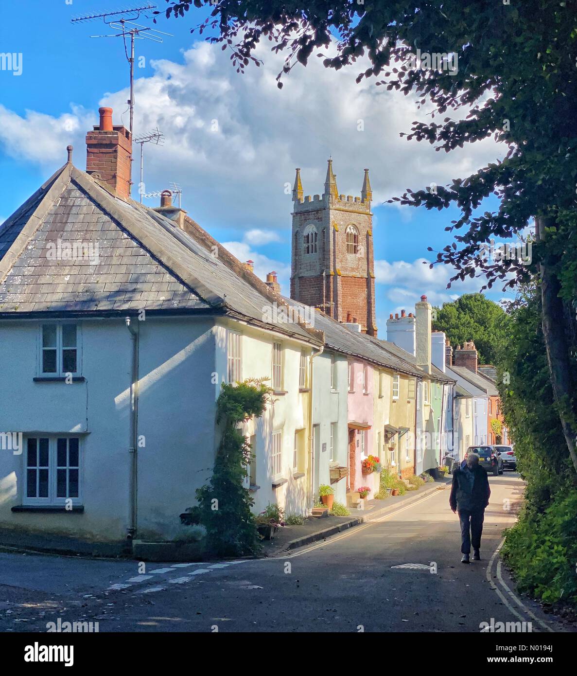 Scene after heavy floods in Kenton, near Exeter, Devon, UK. Quaint high