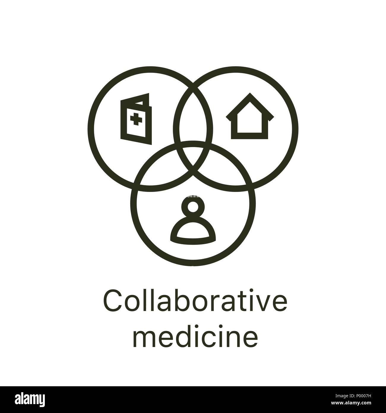 Collaborative medicine w EHR, PHR, or EMR - doctors, patients, and hospital communication Stock Vector