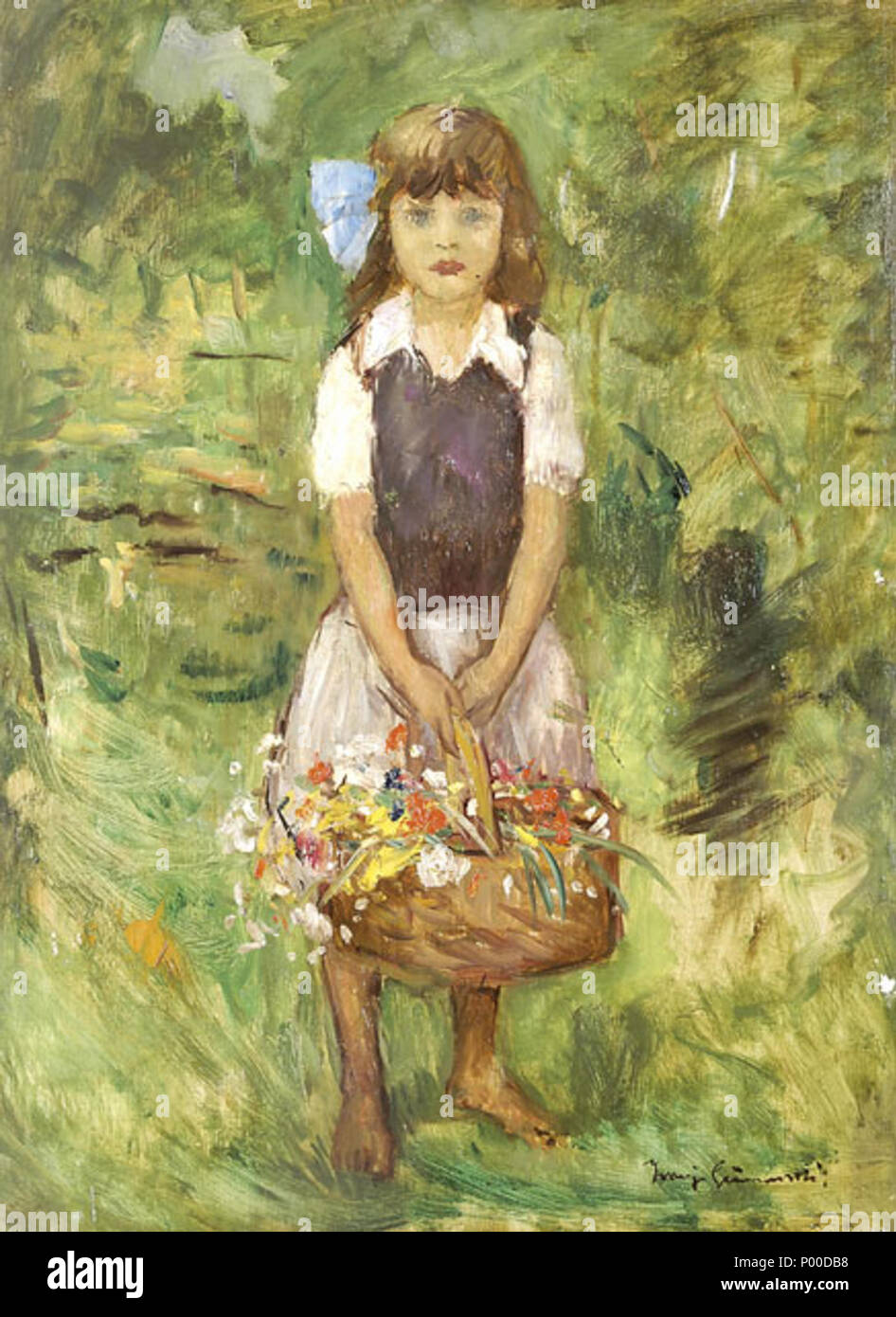 52 Iványi Little Girl with Flower Basket Stock Photo Alamy