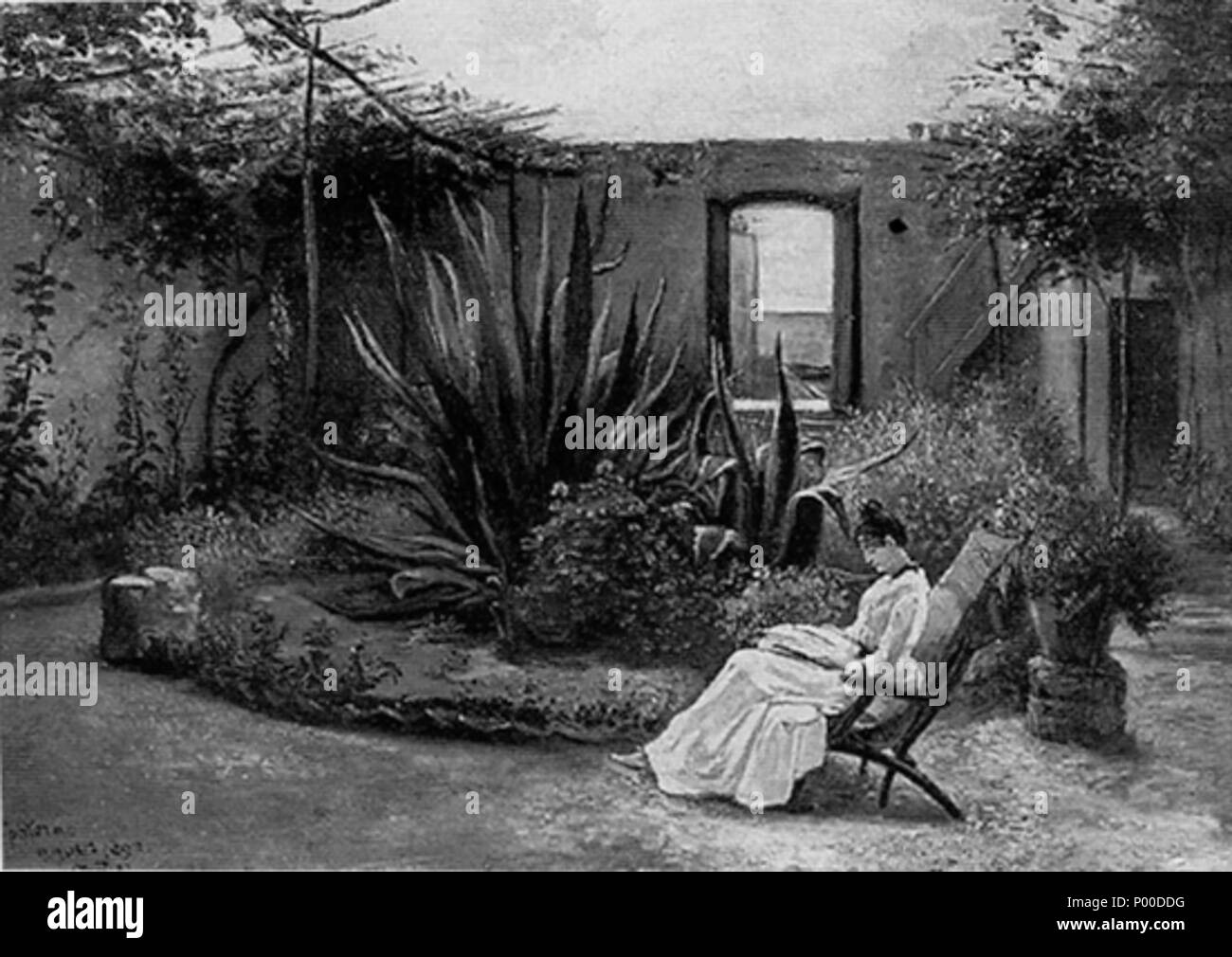 .  English: Spotorno  . 1893 22 Spotorno by Carlo Felice Biscarra (1893) Stock Photo