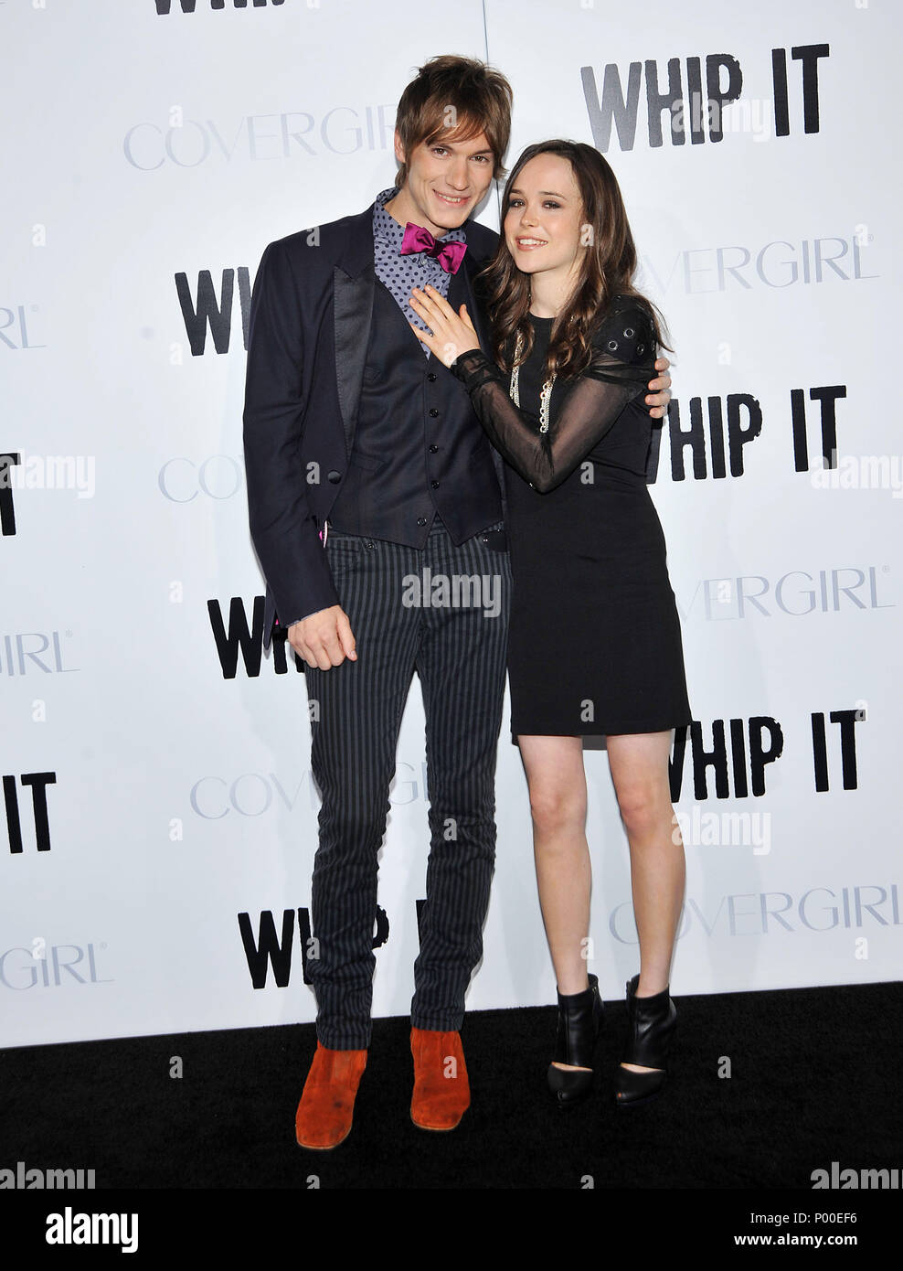 Landon Pigg and  Ellen Page  - Whip It Premiere at the Chinese Theatre In Los Angeles.PageEllen PiggLandon 072  Event in Hollywood Life - California, Red Carpet Event, USA, Film Industry, Celebrities, Photography, Bestof, Arts Culture and Entertainment, Celebrities fashion, Best of, Hollywood Life, Event in Hollywood Life - California, Red Carpet and backstage, Music celebrities, Topix, Couple, family ( husband and wife ) and kids- Children, brothers and sisters inquiry tsuni@Gamma-USA.com, Credit Tsuni / USA, 2006 to 2009 Stock Photo