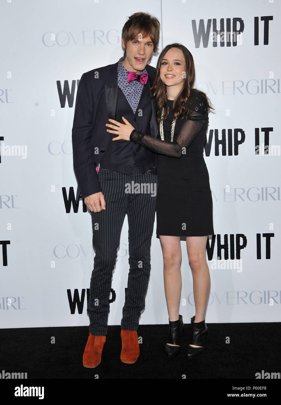 Landon Pigg and  Ellen Page  - Whip It Premiere at the Chinese Theatre In Los Angeles.PageEllen PiggLandon 074  Event in Hollywood Life - California, Red Carpet Event, USA, Film Industry, Celebrities, Photography, Bestof, Arts Culture and Entertainment, Celebrities fashion, Best of, Hollywood Life, Event in Hollywood Life - California, Red Carpet and backstage, Music celebrities, Topix, Couple, family ( husband and wife ) and kids- Children, brothers and sisters inquiry tsuni@Gamma-USA.com, Credit Tsuni / USA, 2006 to 2009 Stock Photo