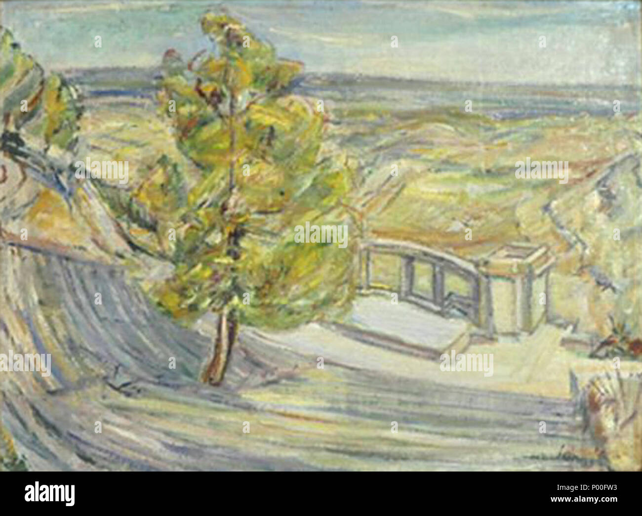 . 'Amphi theatre Jerusalem', so rückseitig betitelt (das Bild stellt allerdings wohl kein Amphitheater, sondern ein antikes Theater dar). Öl auf Leinwand, signiert, 46 x 62 cm  . by 1942.   Ludwig Jonas  (1887–1942)     Description German painter  Date of birth/death 1887 12 February 1942  Location of birth/death Bromberg Jerusalem  Work location Berlin  Authority control  : Q1610437 VIAF:?98343369 GND:?1016376006 NLI:?000199559 65 Ludwig Jonas Amphitheater Jerusalem Stock Photo