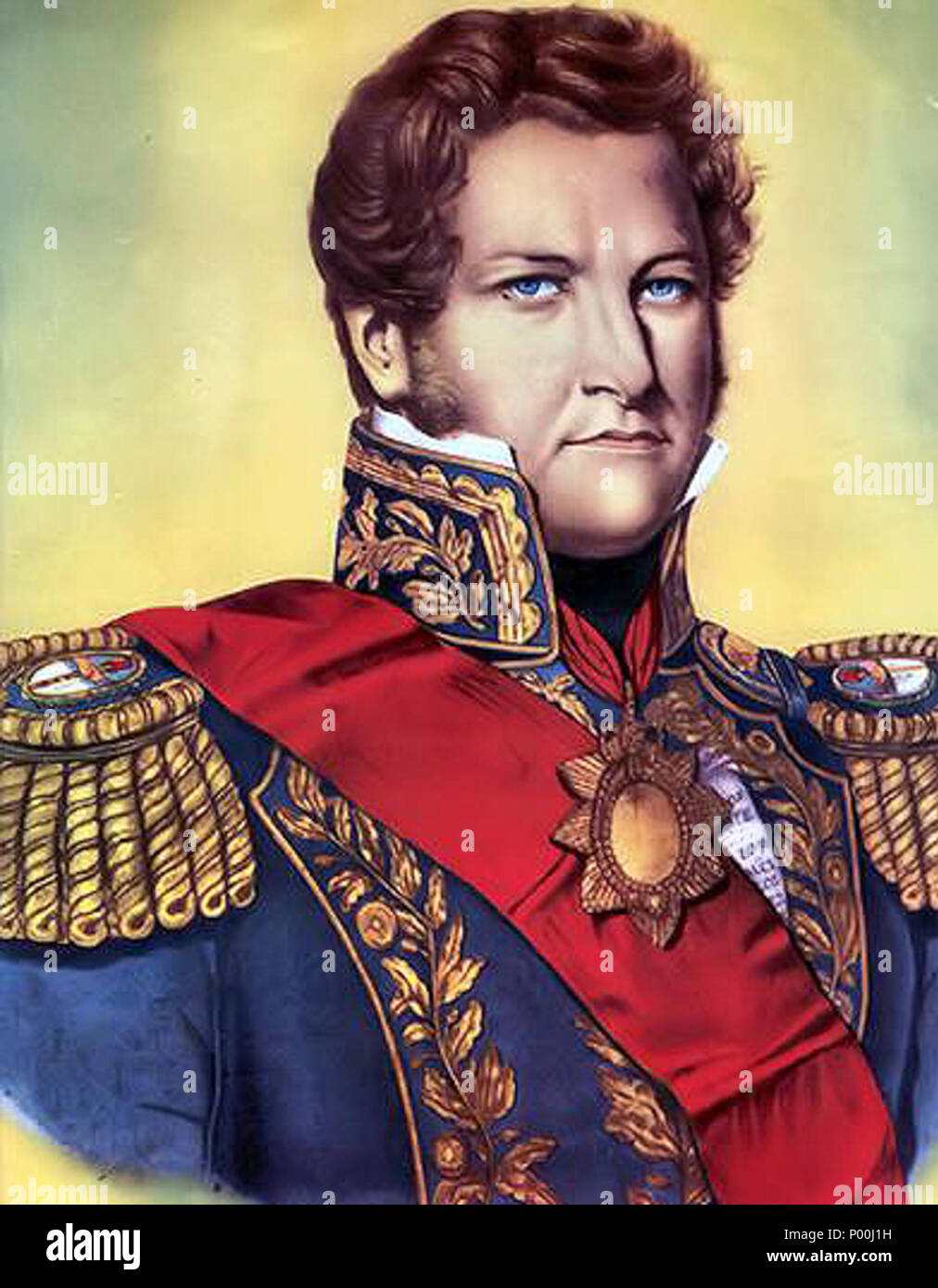 . English: Portrait of former Governor of Buenos Aires Province, Juan Manuel de Rosas.  . circa 1840. Unknown 1 Juan Manuel de Rosas siendo militante Stock Photo