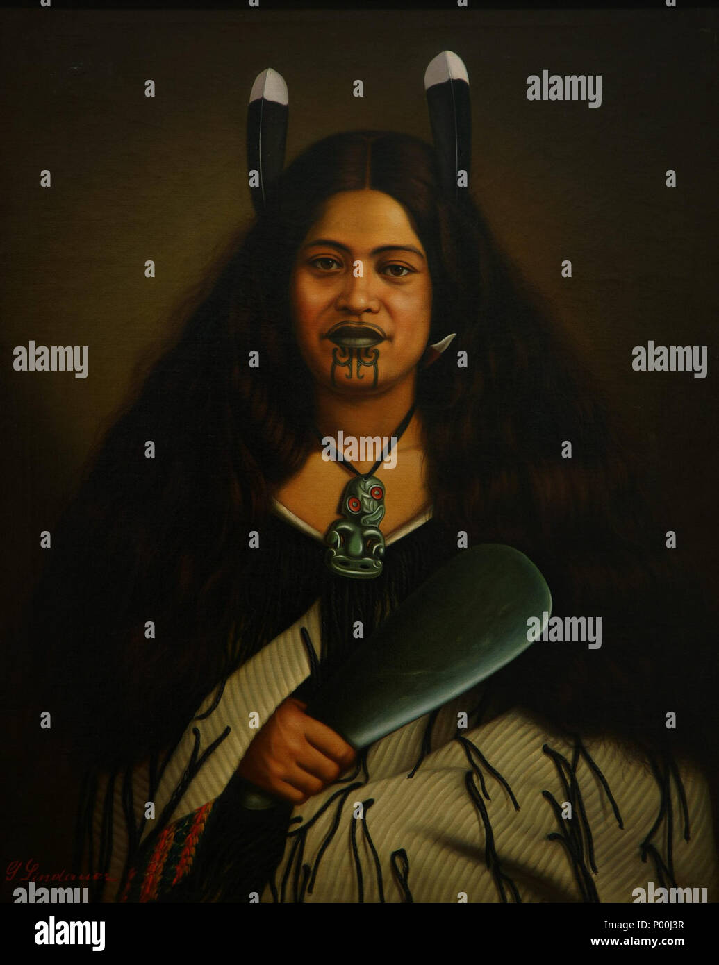 English A Portrait Of Pare Watene By Gottfried Lindauer Pare