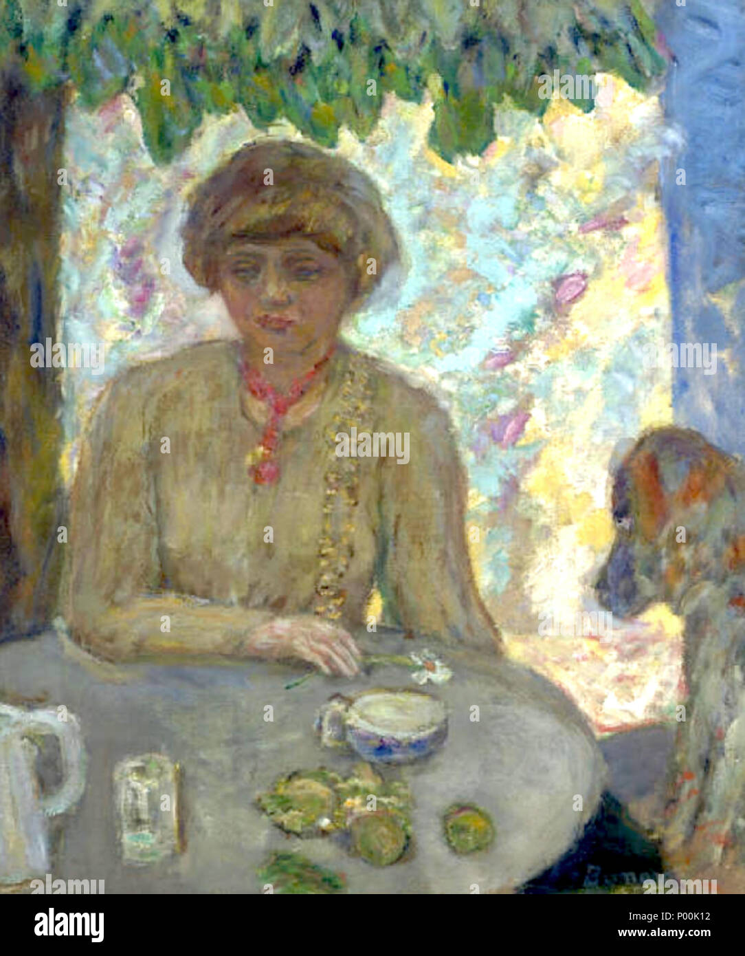 . Русский: Painting by Pierre Bonnard 83 Pierre Bonnard Woman with a Dog Stock Photo
