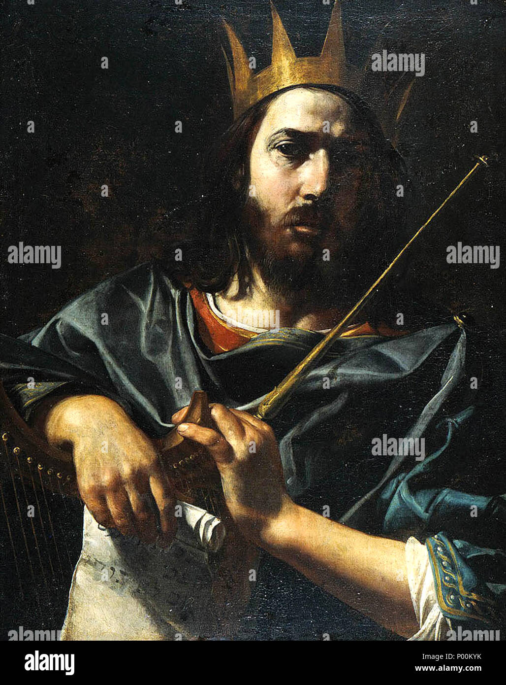 . Italiano: Re David  . between 1626 and 1627. Valentin de Boulogne - Musée des Beaux-Arts de Montréal 87 Re David - Valentin Stock Photo