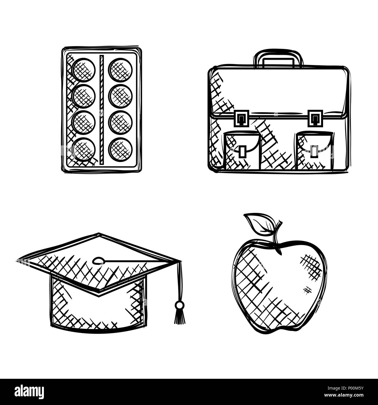 back to school set icons drawings Stock Vector Image & Art - Alamy