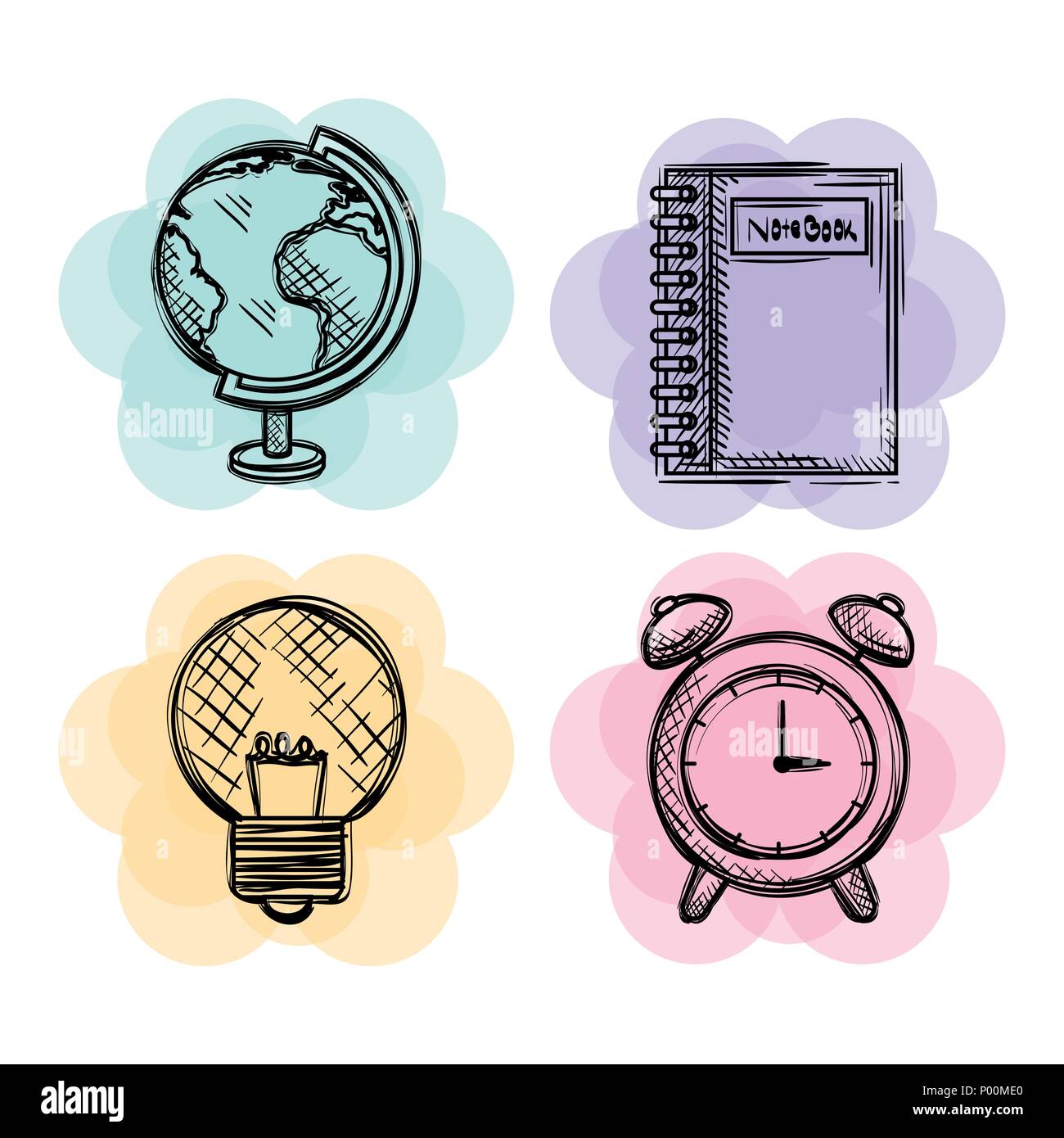 back to school set icons drawings Stock Vector Image & Art - Alamy