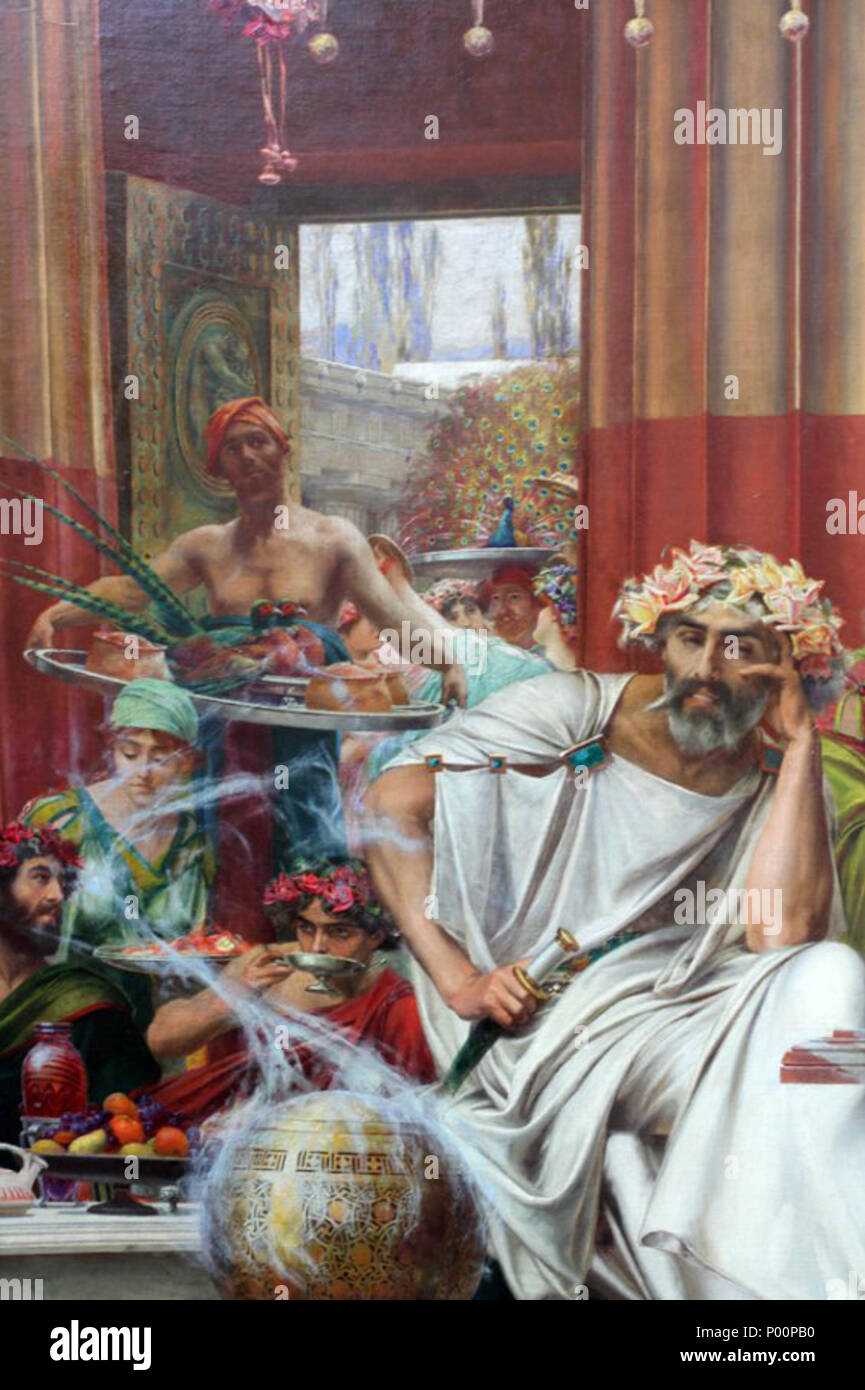 . English: Sword of Damocles  . Unknown date - 1920. Herbert Gandy (British, ?–1920) 96 Sword of Damocles, 1, (Herbert Gandy) Stock Photo
