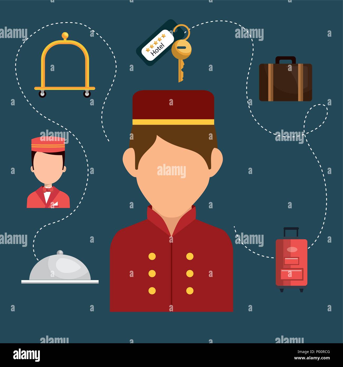 bellboy working in the hotel character Stock Vector Image & Art Alamy