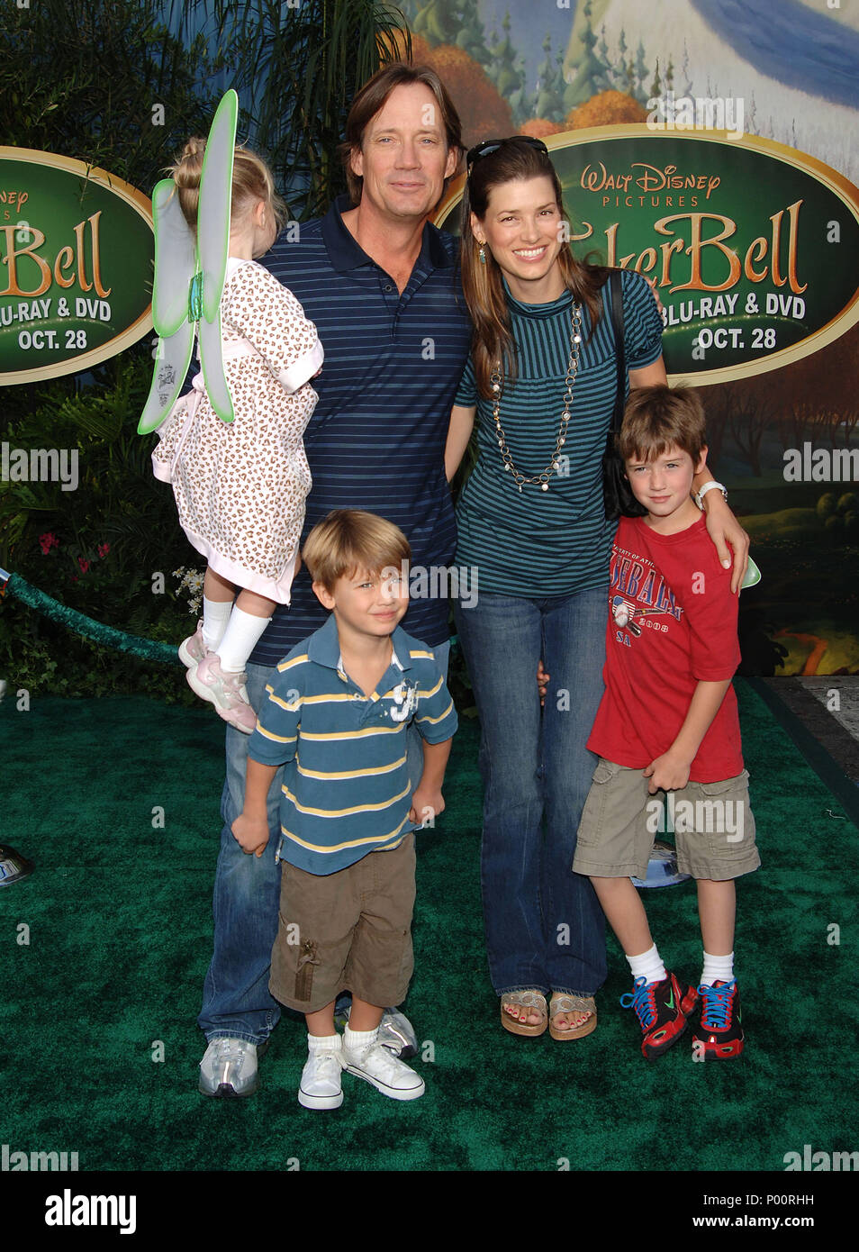 Kevin Sorbo with wife Sam with daughter and sons - Tinker Bell Premiere