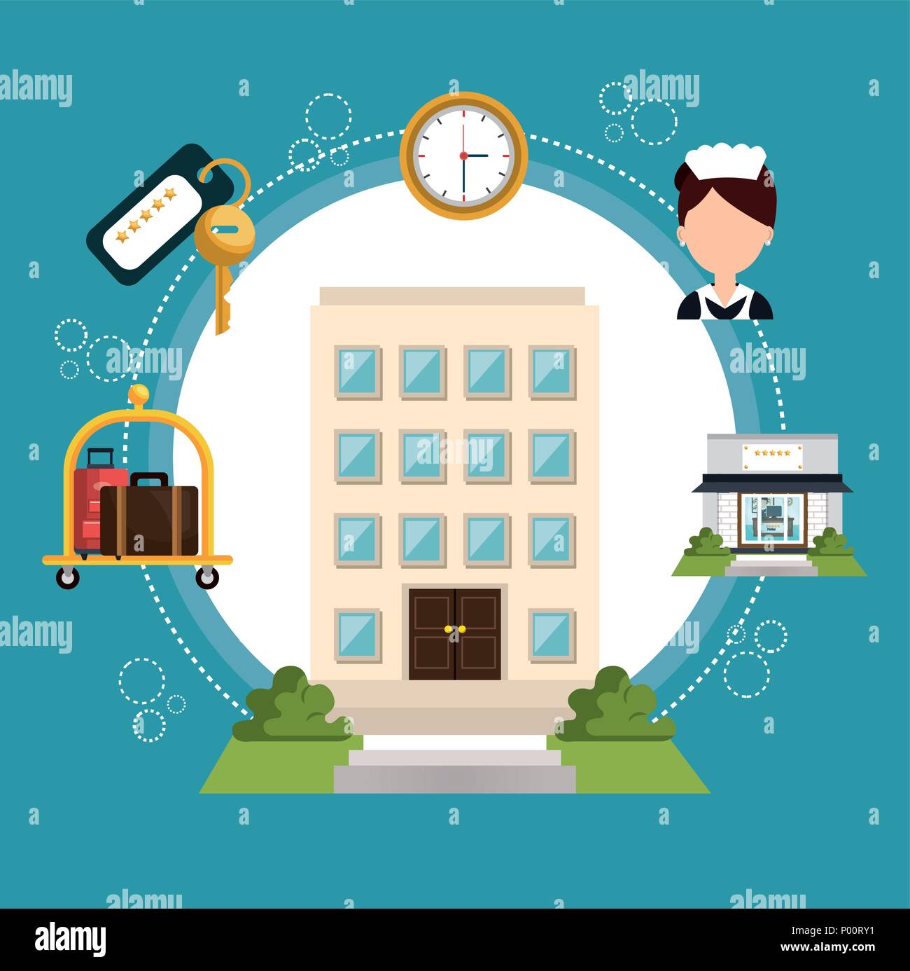 Hotel building work Stock Vector Images - Alamy