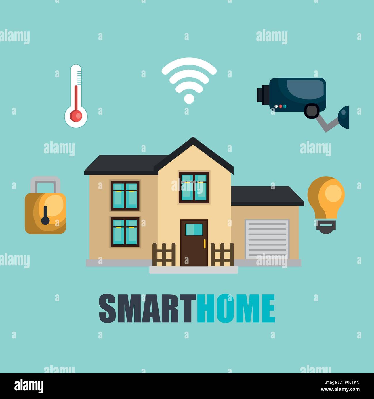 smart home technology set icons Stock Vector Image & Art - Alamy