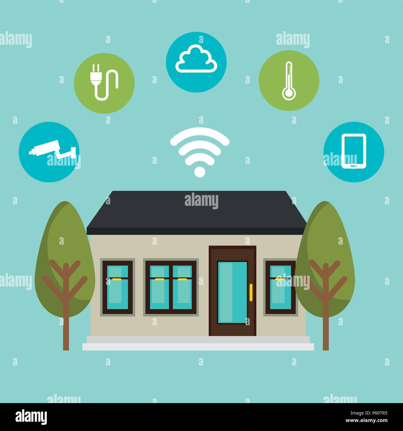 smart home technology set icons Stock Vector Image & Art - Alamy