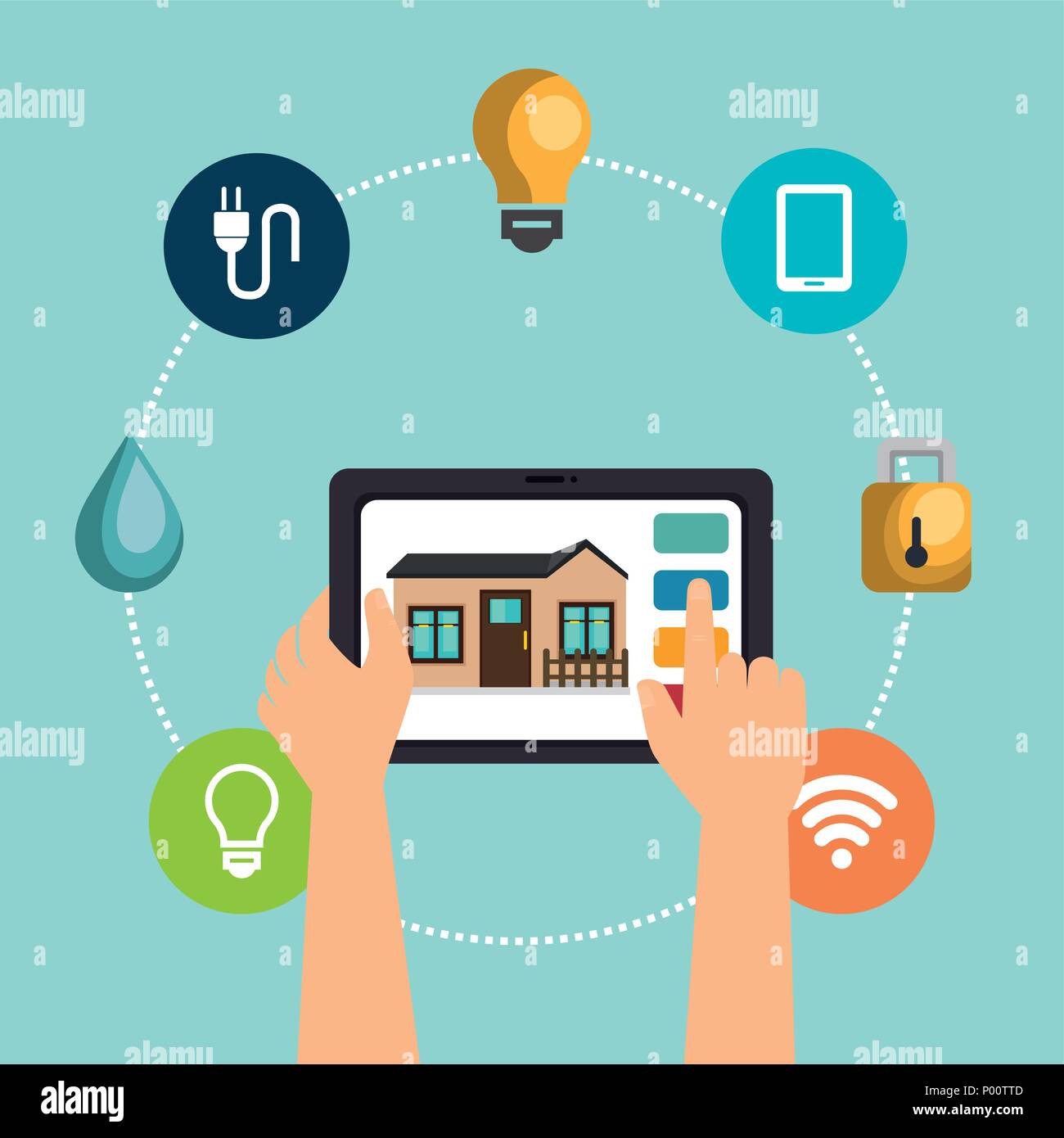 tablet device controlling smart home Stock Vector Image & Art Alamy
