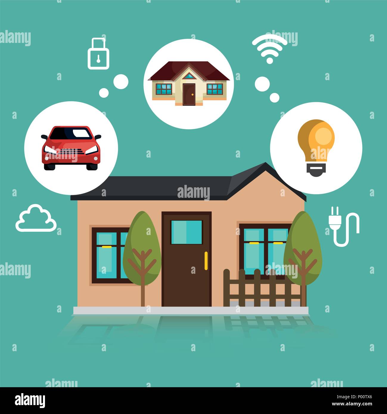 smart home technology set icons Stock Vector Image & Art - Alamy