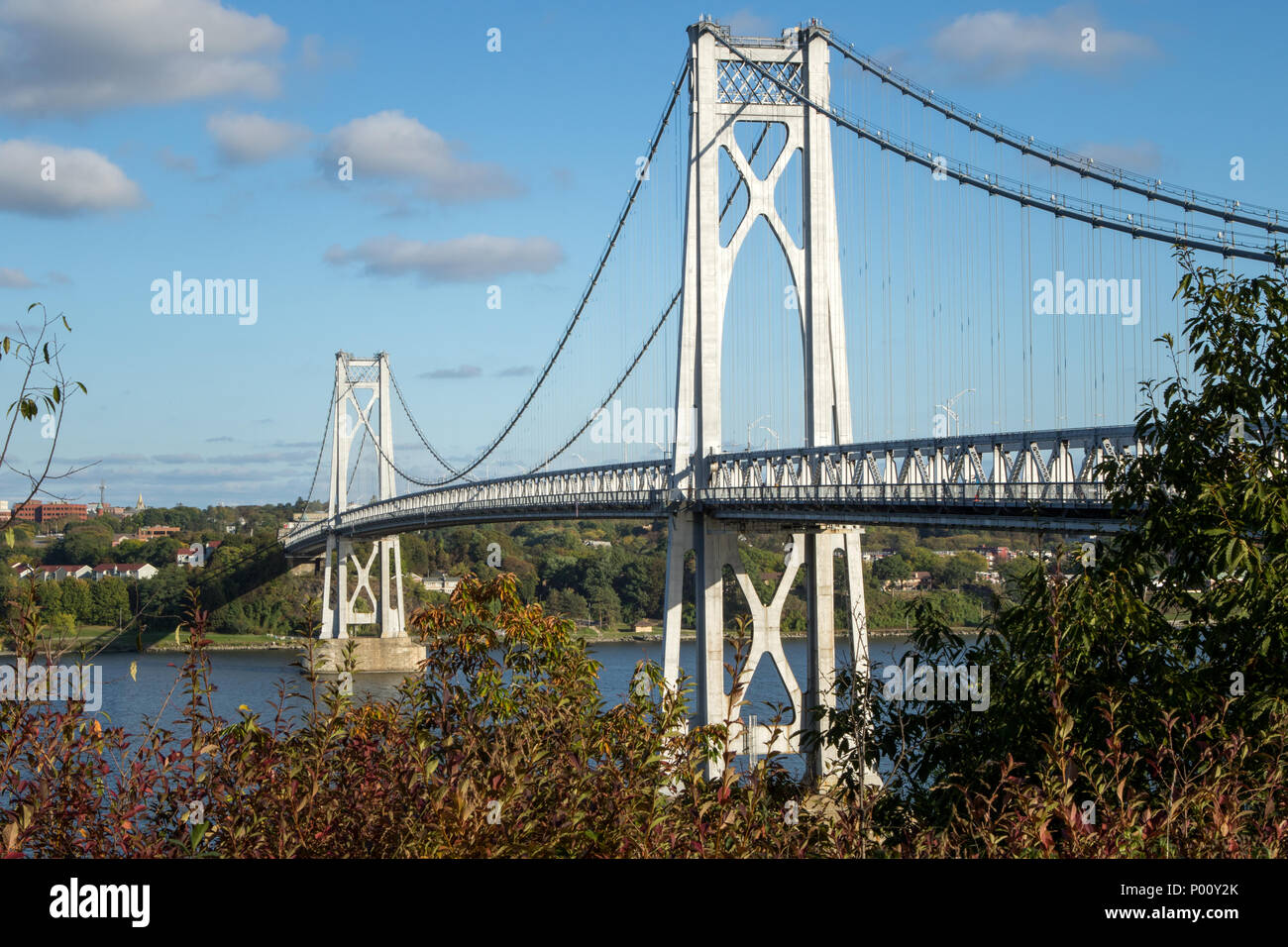 The MidHudson Bridge over the Hudson River at Highland and Poughkeepsie, New York USA Stock