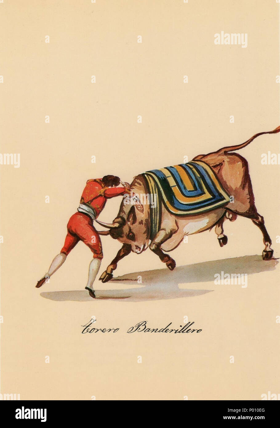 Español: Acuarela de Pancho Fierro (Lima, 1807 - Lima, 1879) . circa 1800.  Pancho Fierro 100 Torero Banderillero Stock Photo - Alamy