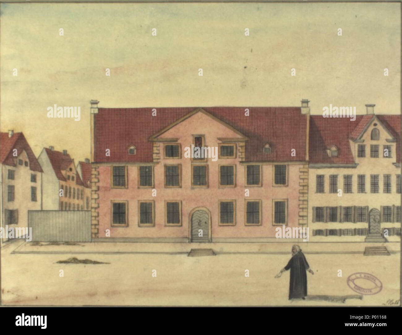 103 Valkendorfs Kollegium i Sankt Peders Stræde, 1749 Stock Photo