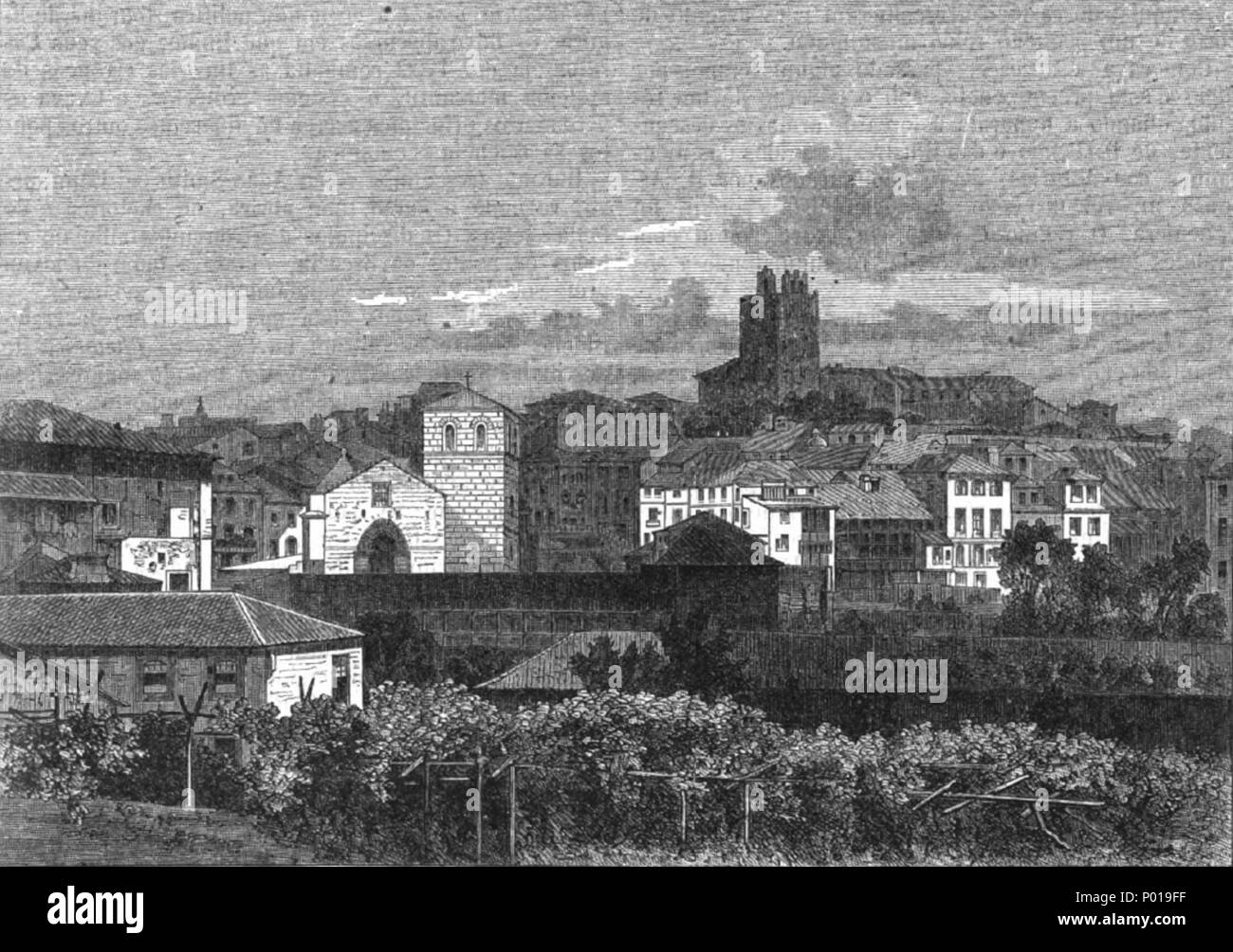 . English: View of Lamego, Portugal, in the 19th century  . 1868. Unknown 1 ArchPitt-Lamego-1868 Stock Photo