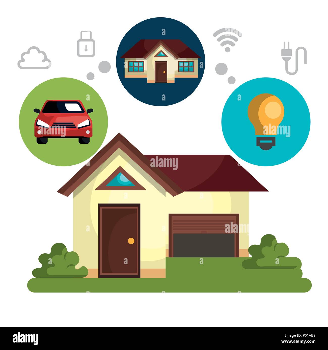 smart home technology set icons Stock Vector Image & Art - Alamy