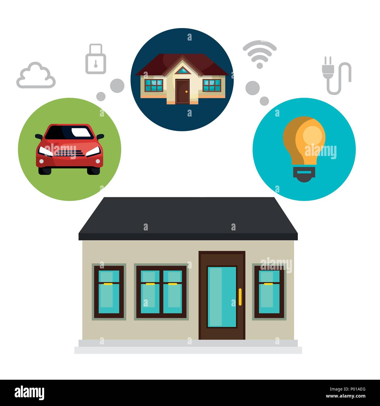 smart home technology set icons Stock Vector Image & Art - Alamy