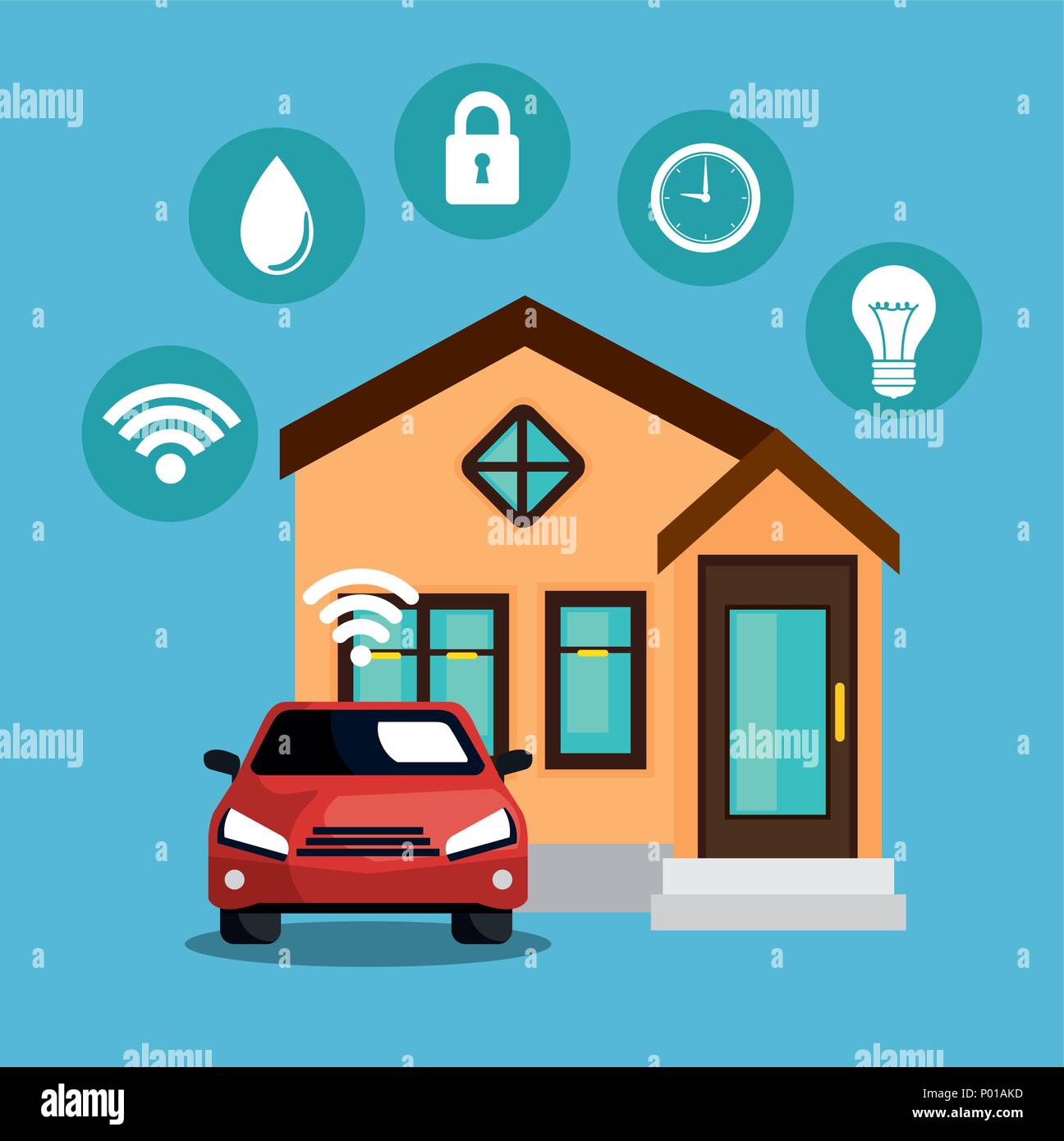 smart home technology set icons Stock Vector Image & Art - Alamy