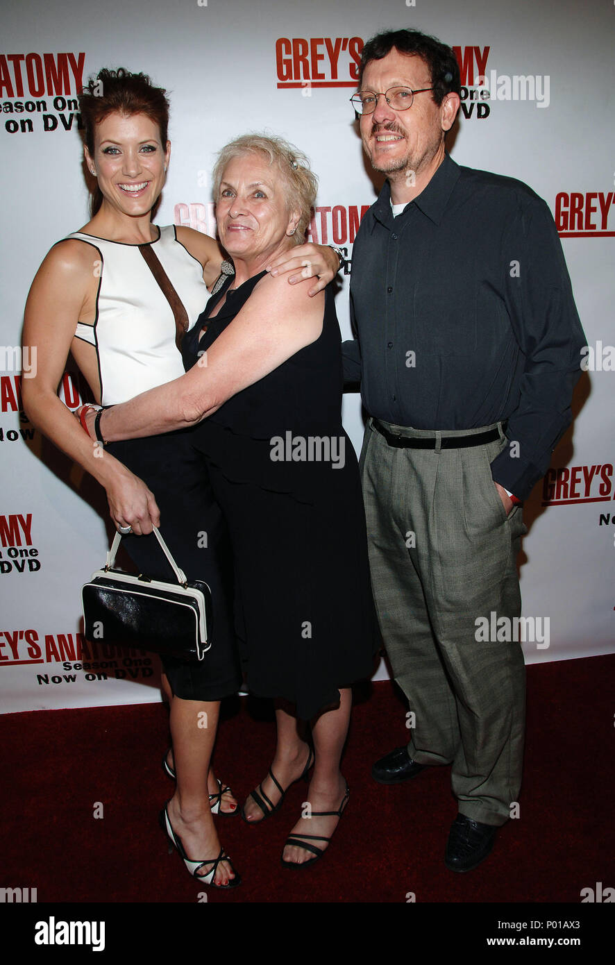 Kate Walsh with mom and dad arriving at the ANATOMY DVD Launch at the Geisha restaurant in Los Angeles. February 13, mom dad010 Event in Hollywood Life - California, Red