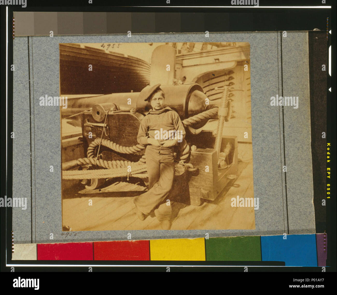 Powder monkey on U.S.S. New Hampshire, off Charleston, S.C Stock Photo