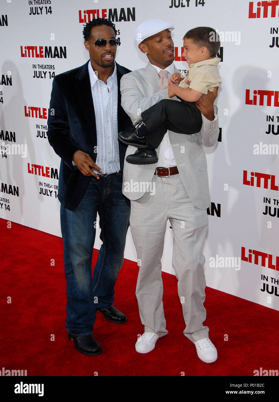 Shawn Wayans with brother Marlon and Gabe Pimentel  arriving at the LITTLE MAN Premiere at the National Theatre  In Los Angeles. July 6,  2006.WayansM Shawn PimentalGabe20  Event in Hollywood Life - California, Red Carpet Event, USA, Film Industry, Celebrities, Photography, Bestof, Arts Culture and Entertainment, Celebrities fashion, Best of, Hollywood Life, Event in Hollywood Life - California, Red Carpet and backstage, Music celebrities, Topix, Couple, family ( husband and wife ) and kids- Children, brothers and sisters inquiry tsuni@Gamma-USA.com, Credit Tsuni / USA, 2006 to 2009 Stock Photo