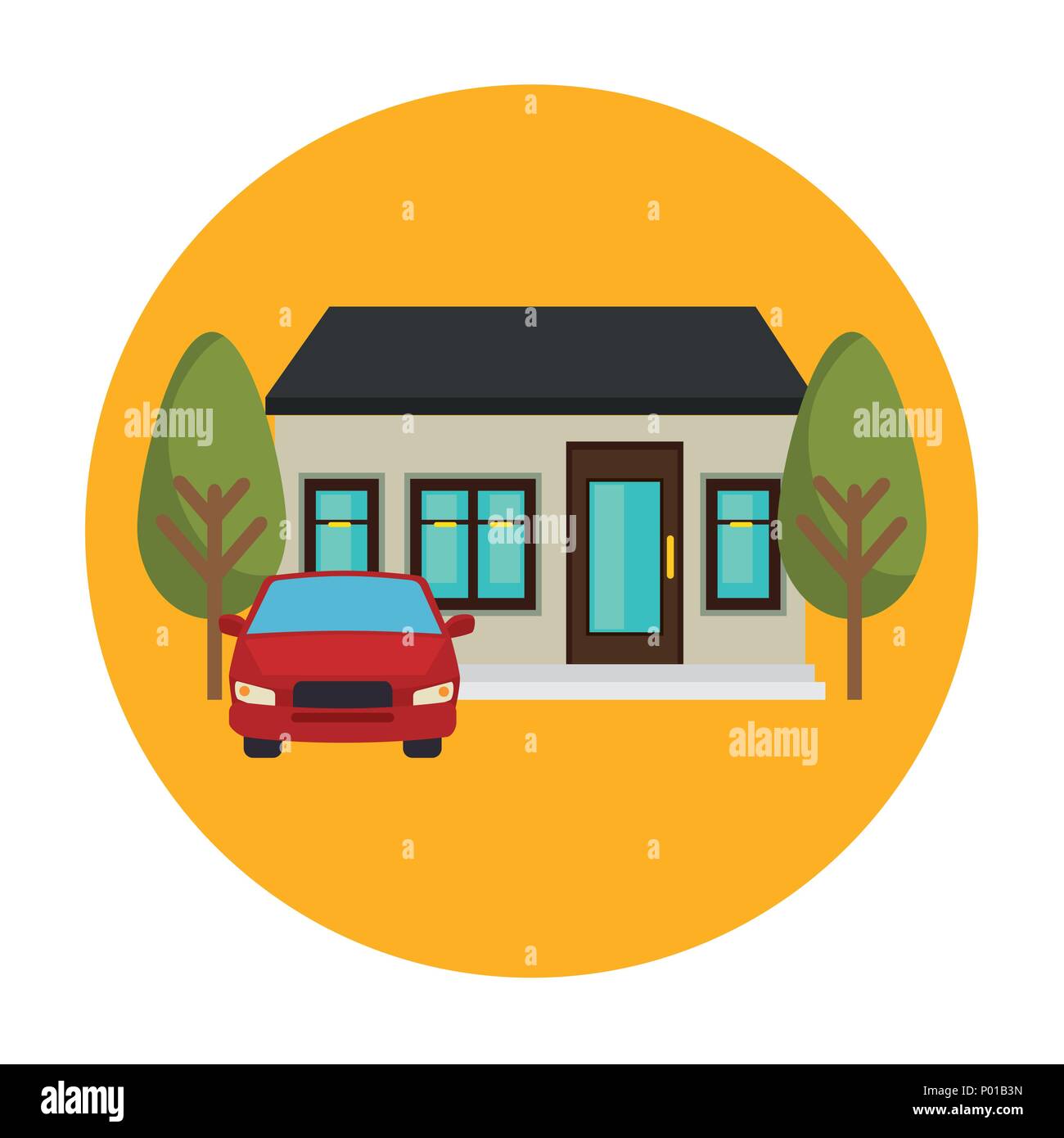 exterior house and car scene Stock Vector Image & Art Alamy