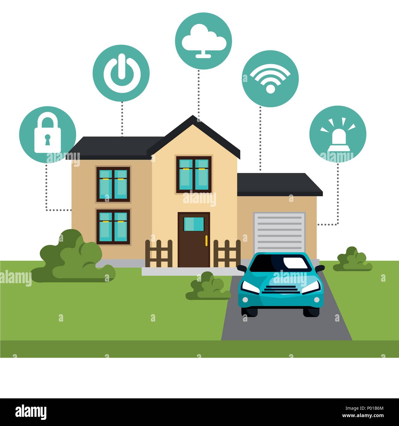 smart home technology set icons Stock Vector Image & Art - Alamy