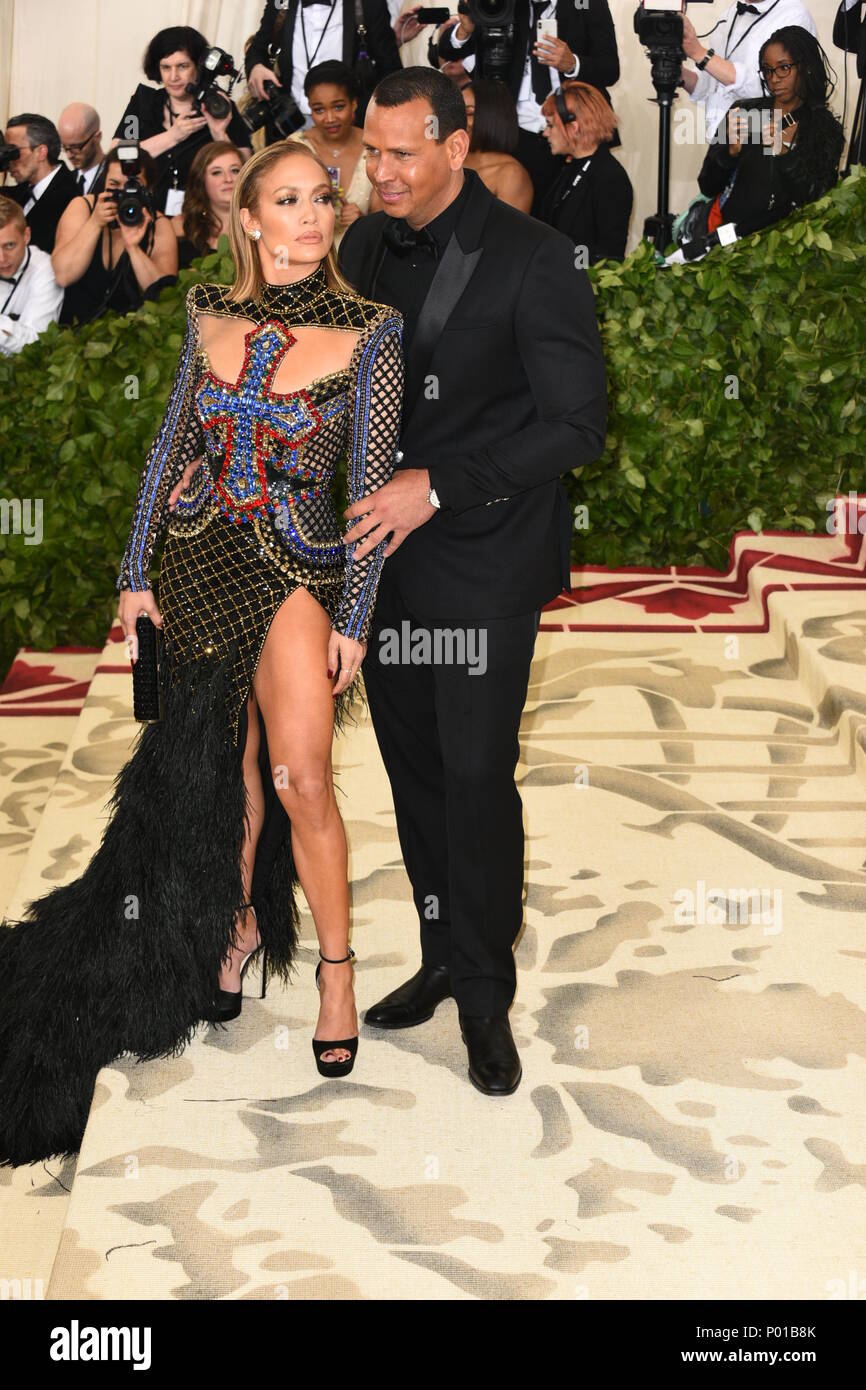 Celebs flock to the Costume Institute Gala at the Metropolitan Museum in NYC  Featuring: Jennifer Lopez, Alex Rodriguez Where: Manhattan, New York, United States When: 07 May 2018 Credit: Rob Rich/WENN.com Stock Photo