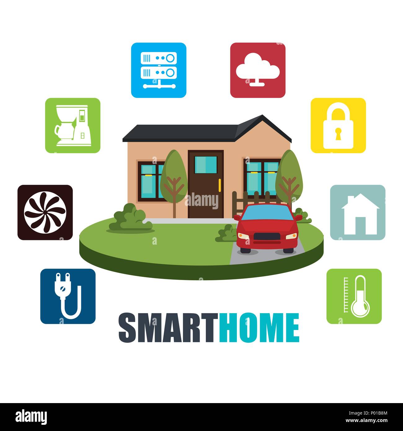 smart home technology set icons Stock Vector Image & Art - Alamy