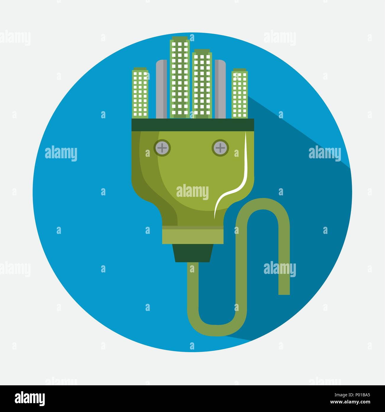 energy plug with green city Stock Vector Image & Art - Alamy