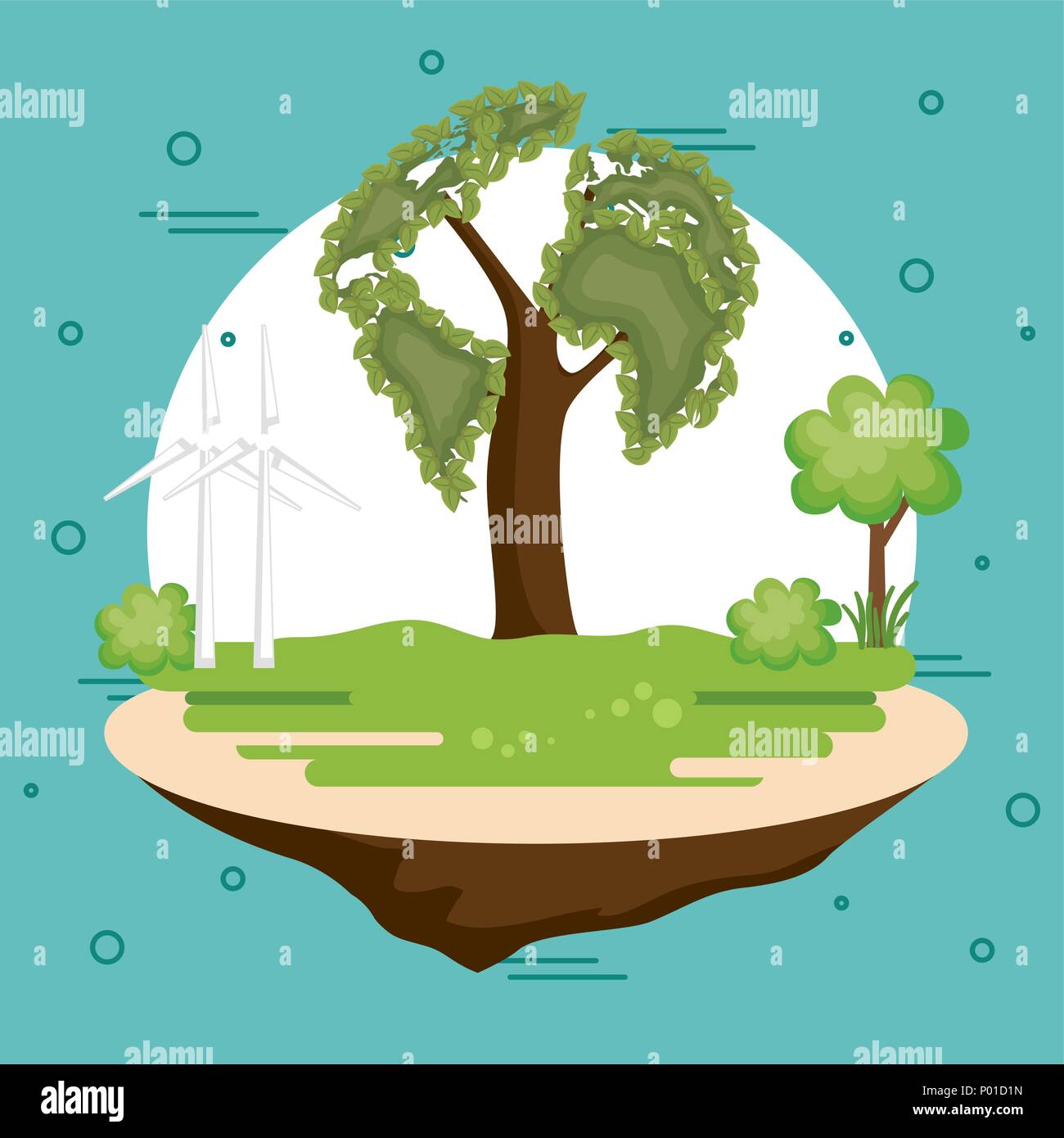 world planet with tree ecology icon Stock Vector Image & Art - Alamy