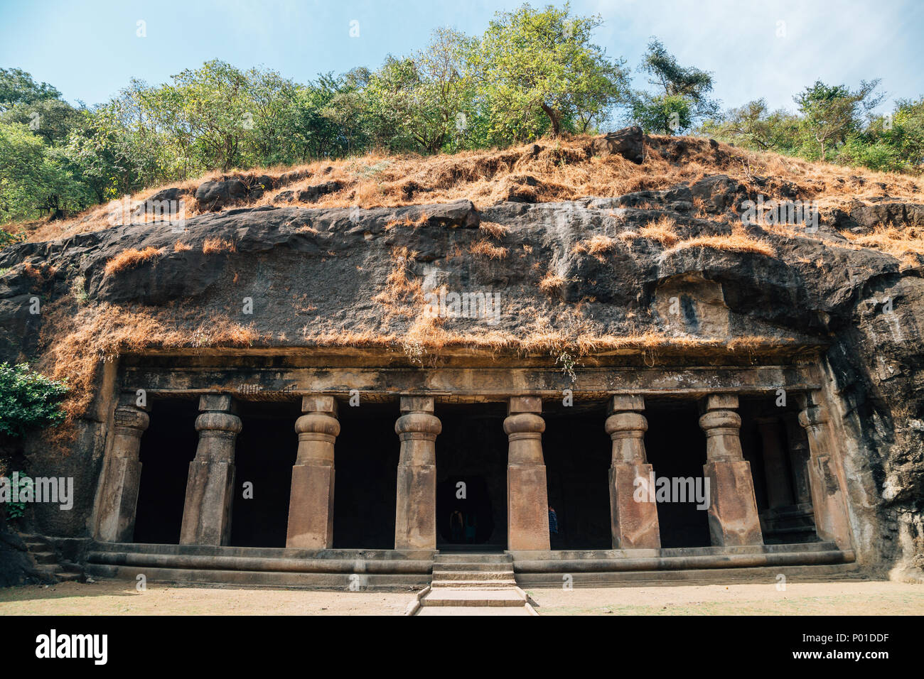 Elephanta Caves Historical Architecture In Mumbai India Stock
