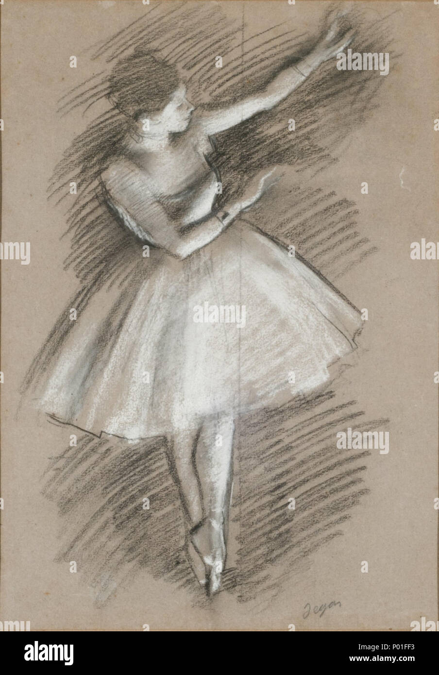 .  Español: (Estudio para dos bailarinas en escena). Français : Danseuse en blanc  . dancer in white . circa 1877 1 Danseuse en blanc - Edgar Degas Stock Photo