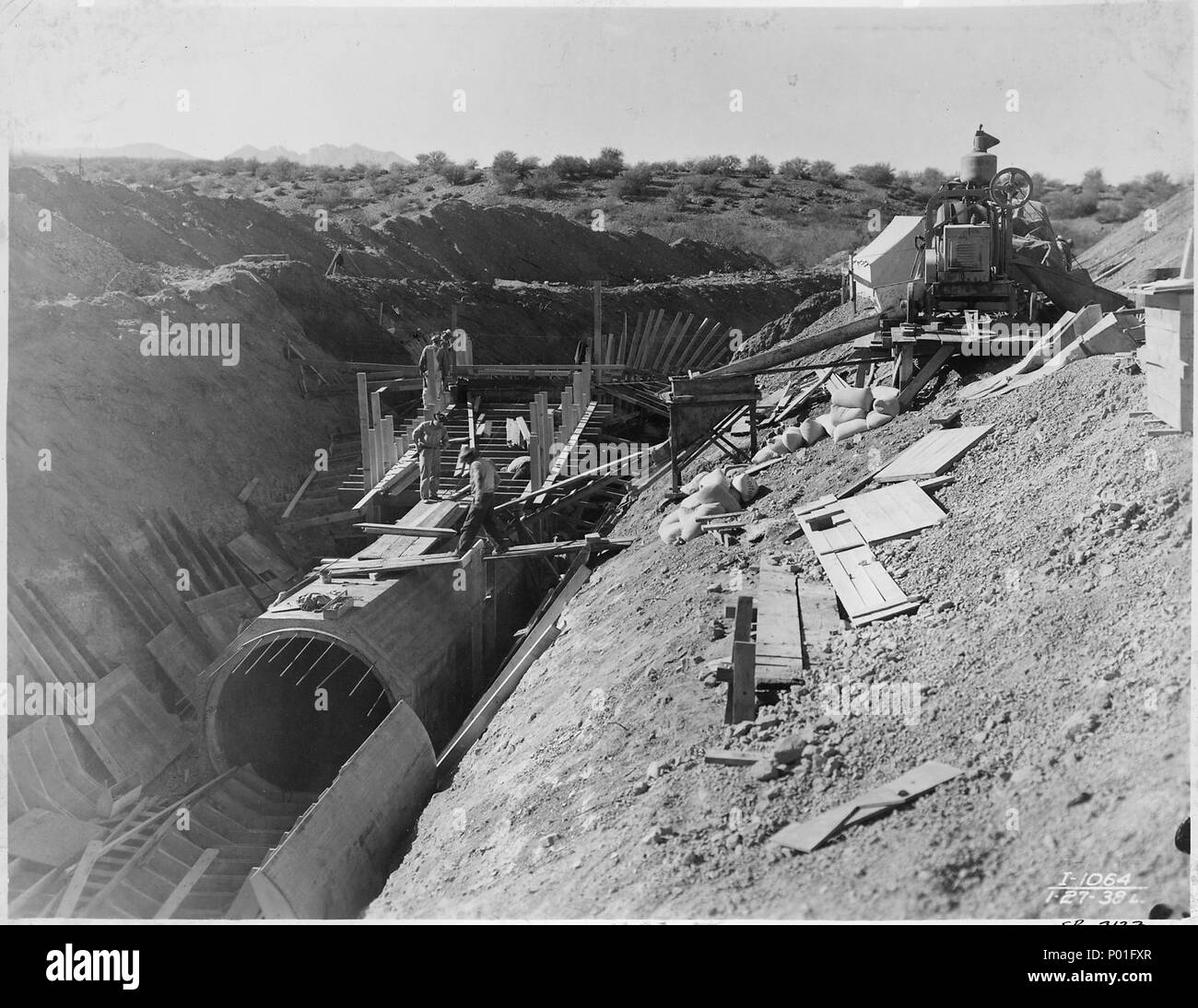 Salt River Power Canal Partially completed concrete siphon 12E