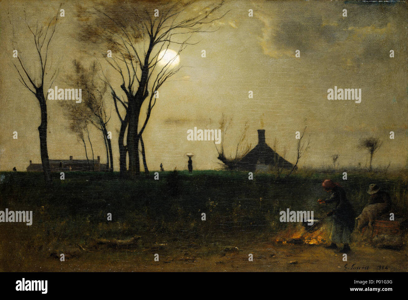 .  English: Moonlight in Virginia by George Inness, 1884  . Moonlight in Virginia . 1884 16 Moonlight in Virginia by George Inness Stock Photo