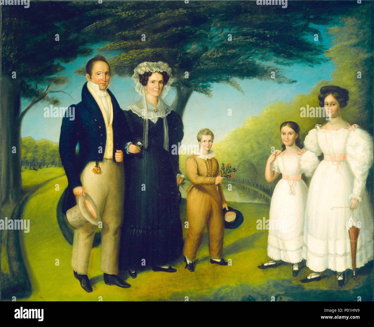 Attributed to Reuben Rowley, Dr. John Safford and Family, American, active c. 1825/1836, c. 1830, oil on canvas, Gift of Edgar William and Bernice Chrysler Garbisch 8 Dr. John Safford and Family G-001991-20120817 Stock Photo