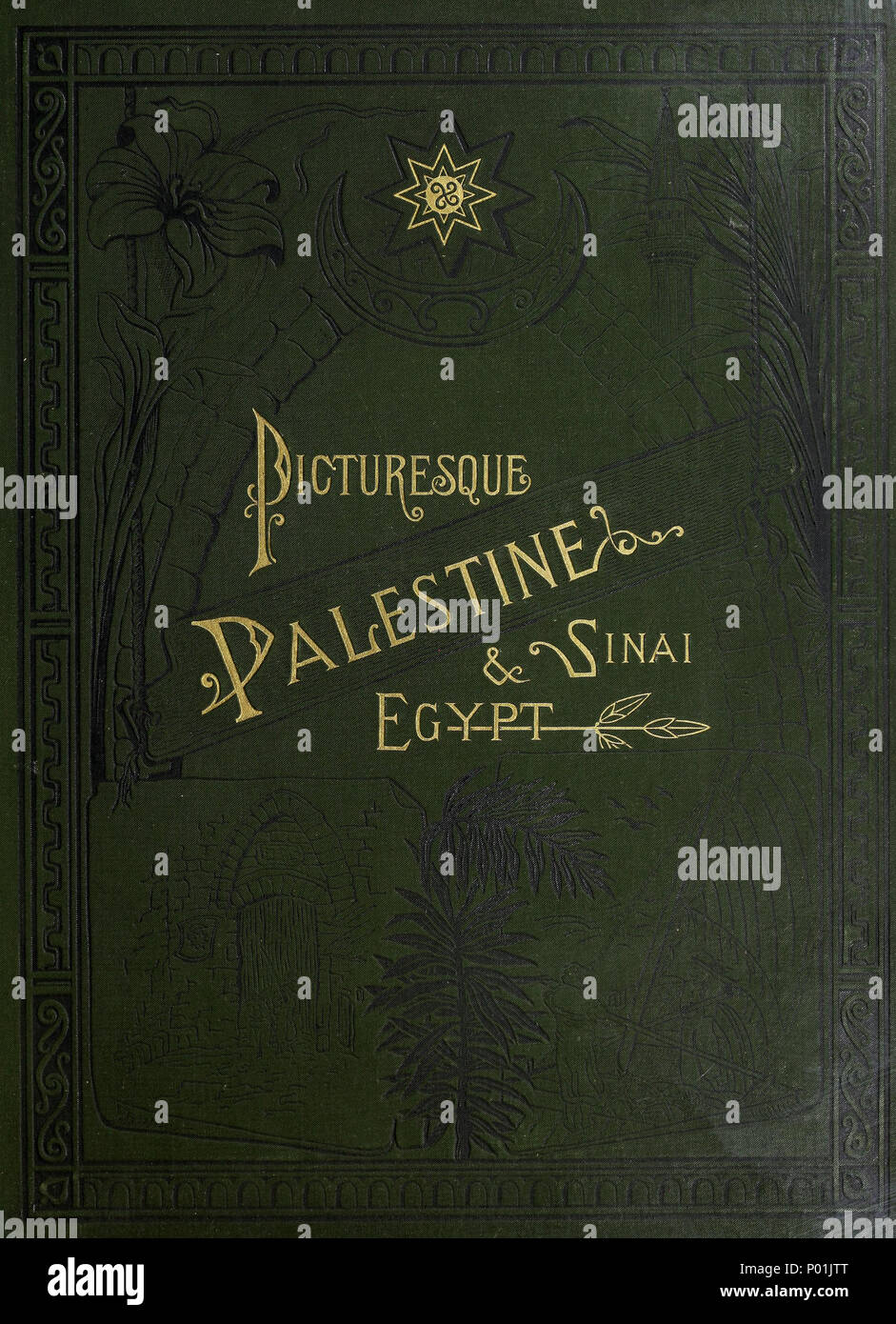 . English: The cover of Division I  . 1881. D. Appleton & Co. 18 Picturesque Palestine, Division I Stock Photo