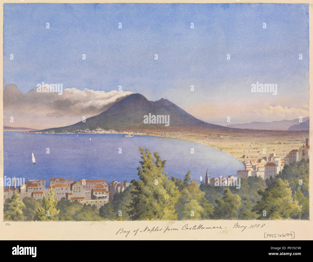 English Bay Of Naples From Castellamare May 1858 Italy No 27 In Fanshawe S Baltic And Later Album 1843 83 Captioned By The Artist On The Album Page Below The Image