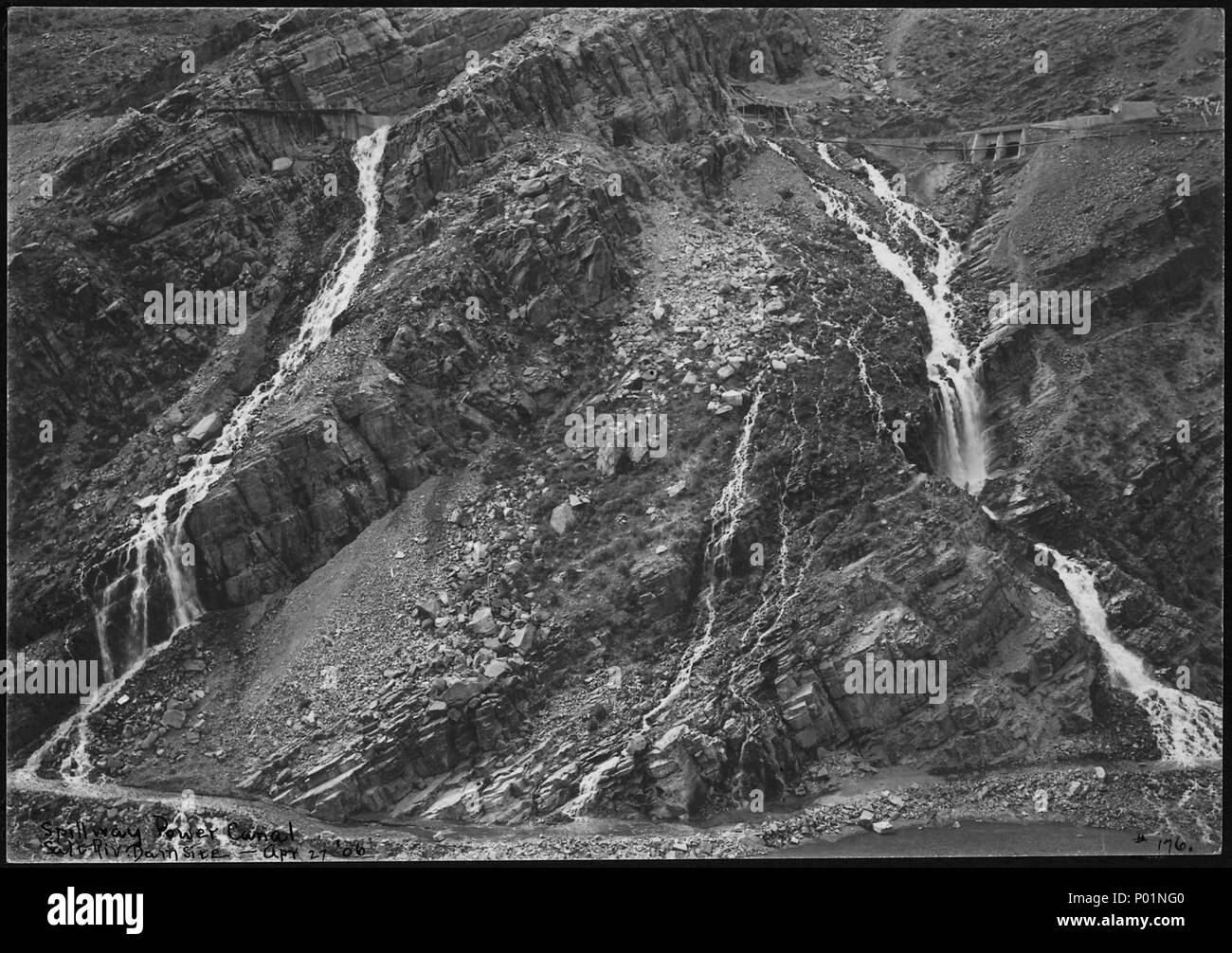 Spillway power canal, dam site Stock Photo Alamy